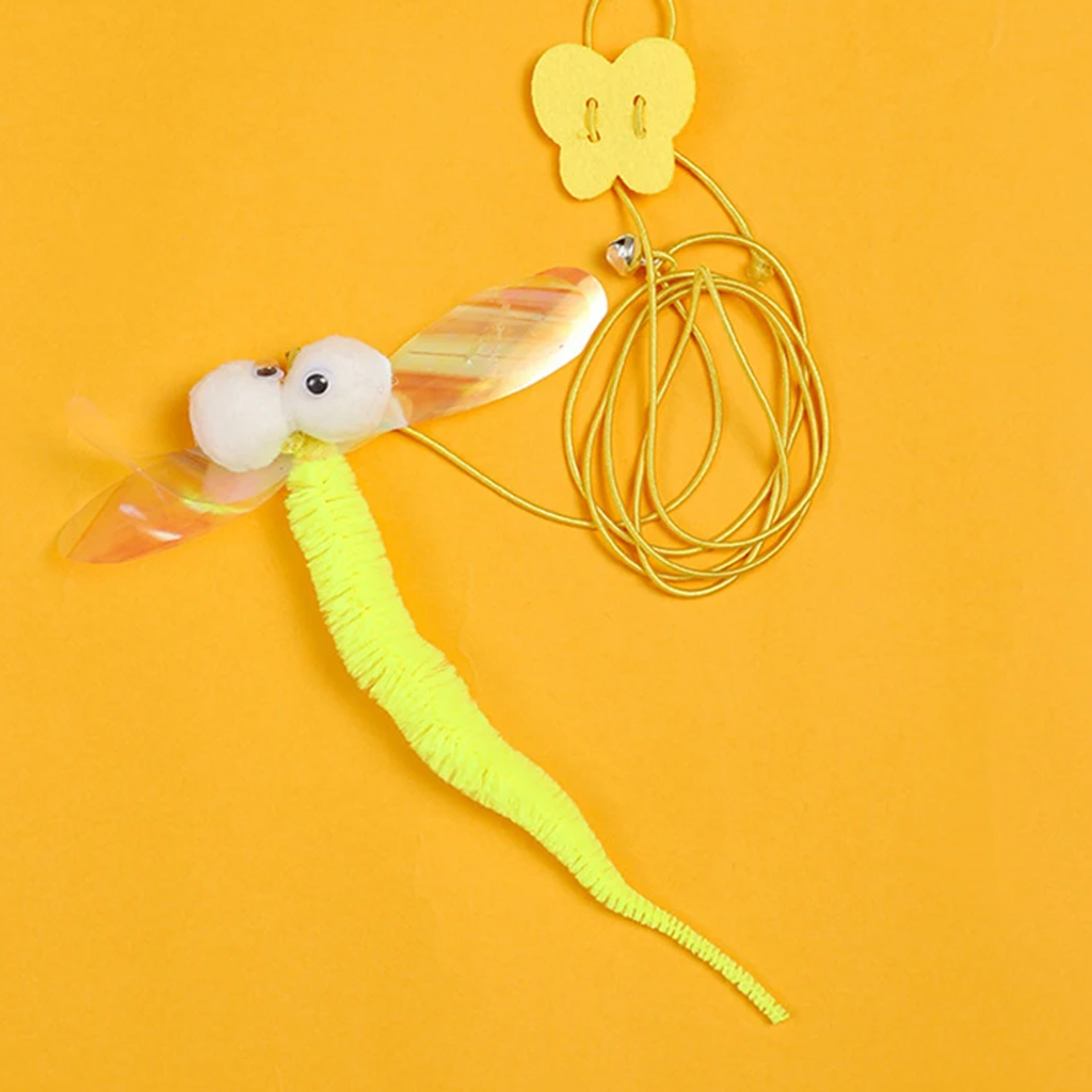 A single Mewnook door bouncer toy with its two-metre elastic cord, bell and adhesive door hook