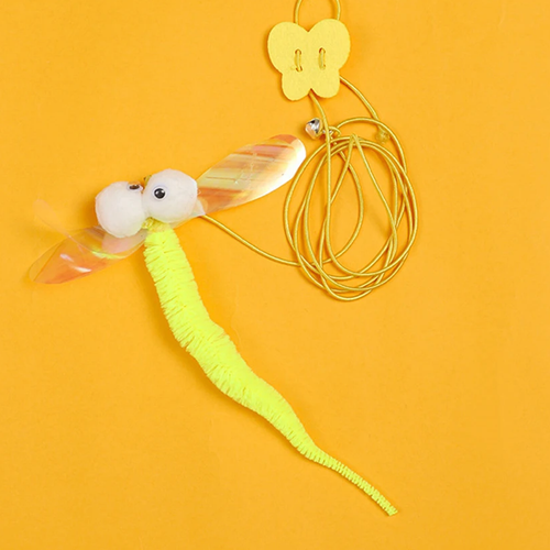 A single Mewnook door bouncer toy with its two-metre elastic cord, bell and adhesive door hook