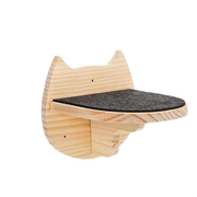 Mewnook cat-face wall step in pine with a dark grey felt top
